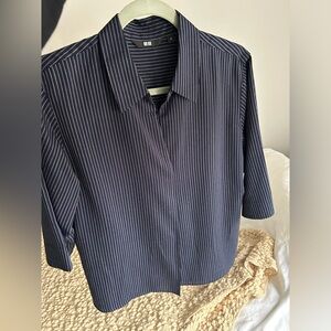 Uniqlo Skipper Collar 3/4 Sleeve Blouse